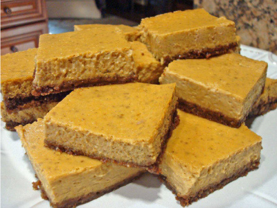 Bourbon Pumpkin Cheesecake Bars