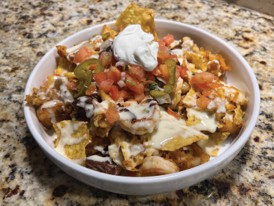 Finished image of Surf and Turf Griddle Nachos